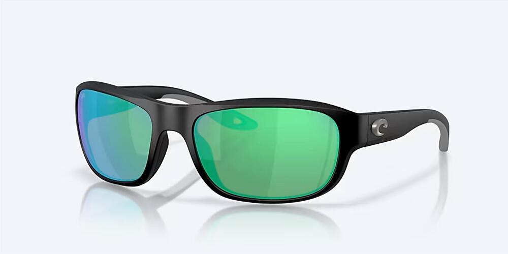 NEW COSTA DEL MAR unisex clipperton rectangular sunglasses in matte black green